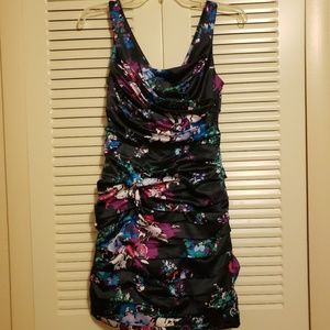 Express Fitted Navy Floral Dress